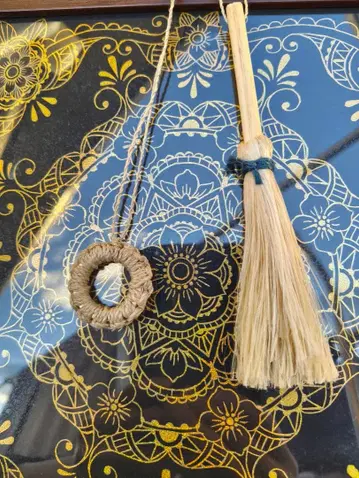 린넨 반지 펜던트 & 린넨 빗자루 2세트