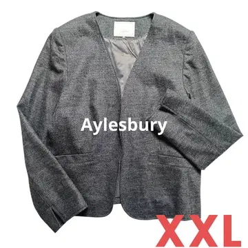 미사용품 앨리스버리 노카라 자켓 울 그레이 빅 사이즈