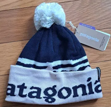 새상품 patagonia 파타고니아 니트 모자 모자 꽁지 네이비 화이트