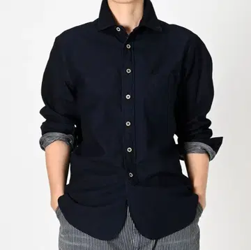 45R 이중직의 908 로퍼 셔츠 (인디고)