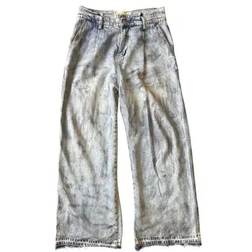 Feng Chen Wang 더블 웨이스트 데님 가공 있음