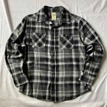 00s 체크 플란넬 셔츠 블랙 컬러 그런지 Y2K 구제 의류 인기