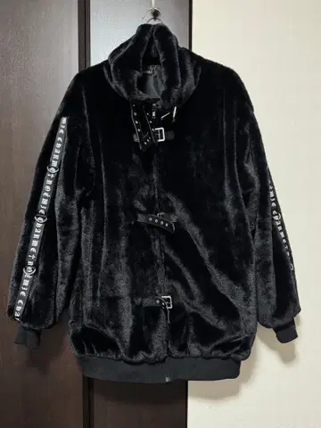 NOEMIE 스탠드 카라 퍼 블루종 블랙 M 사이즈