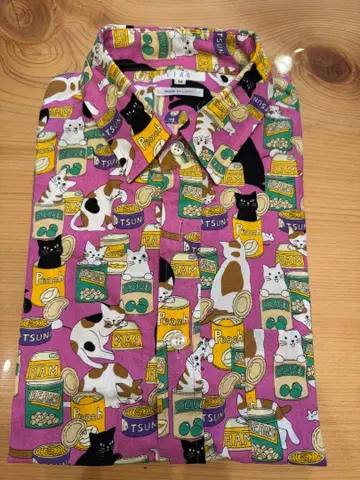 CIAO 고양이 프린트 긴팔 셔츠 M