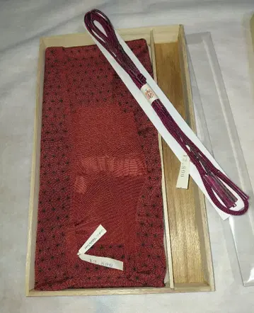 빨간색 별 패턴 오비 장식 천과 보라색 허리띠 세트