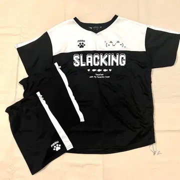 acdcrag풍 도트 고양이 레그 커버 T셔츠 세트