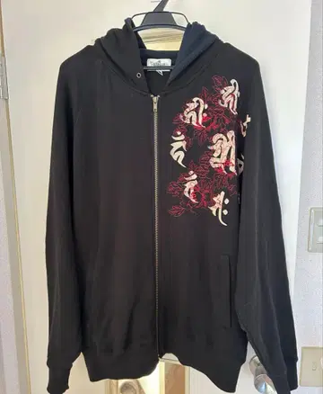 자수 일본풍 패턴 풀 집업 후드티 카라쿠리타마시