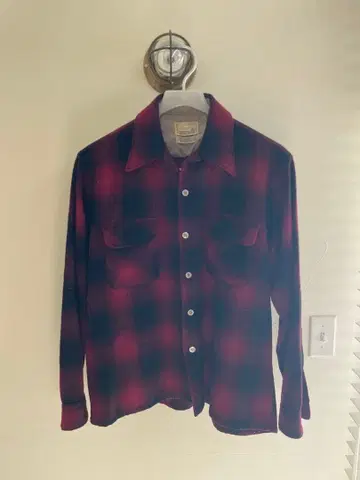 70s cascade 빈티지 울 셔츠 섀도우 체크