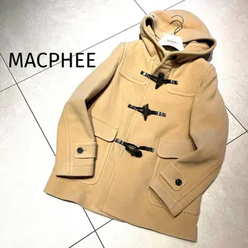 MACPHEE 멜톤 울 더플 코트 숏 기장 후드