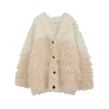 세이라 착용 BI COLOR SHAGGY KNIT CARDIGAN