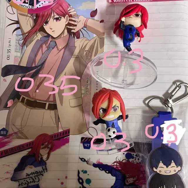 블루록 치기리 효마 아크릴 스탠드,미니 피규어.포토카드