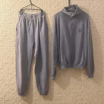 muah muah 한국 셋업 맨투맨 로고 블루