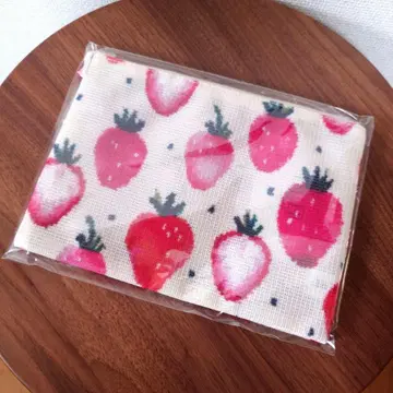 페이러 스트로베리 도트 메쉬 전사 파우치