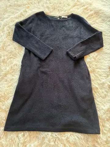 [새상품급] 유나이티드 애로우즈 다크 그레이 긴팔 니트 원피스 샤기