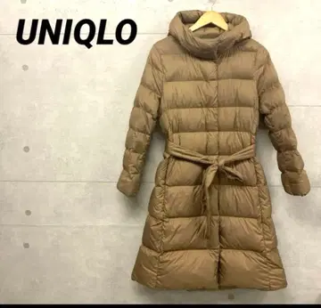 세탁 완료 유니클로 여성용 다운 자켓 다운 코트 롱 후드 부착 L