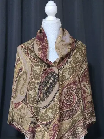 ETRO 에트로 대형 스톨 정사각형 실크 울 페이즐리