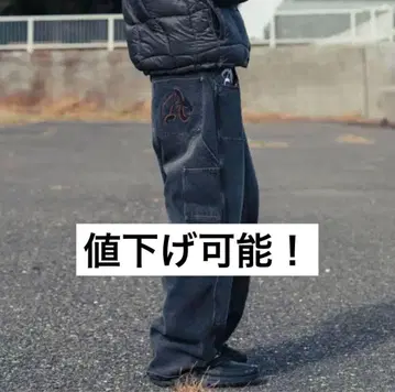 antimid 더블니 블랙 데님