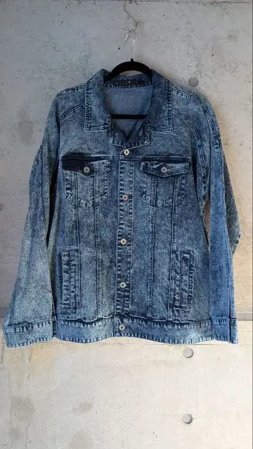 NO ID. 케미컬 데님 자켓 M 파랑