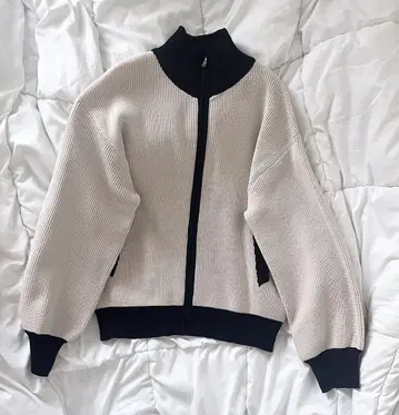 CHIP CLIP 집업 리브 스웨터