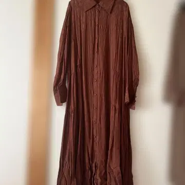 JEANASIS 브라운 롱 셔츠 원피스