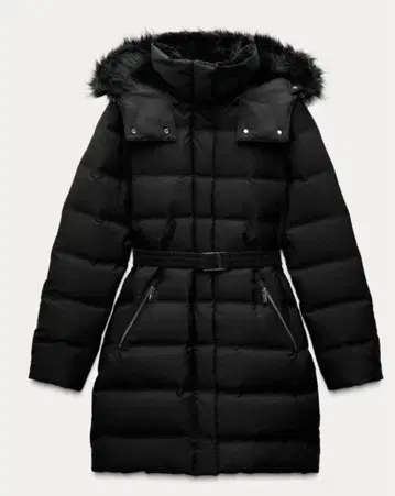 ZARA 2024년 구매 방수 방풍 사양 후드&벨트 포함 다운 자켓 S