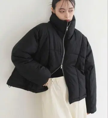 LIAN 체크 파이버 숏 다운 블랙