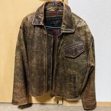 천연 가죽 자켓 브라운
