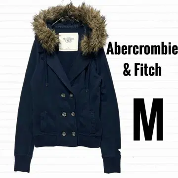 아바크롬비&피치 아바클로 후드티 퍼 더블 버튼 네이비 [ M ]