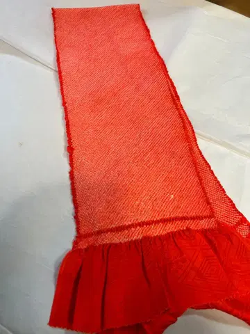 미사용 오렌지 컬러 총 조임 오비 아게 사진과 같습니다