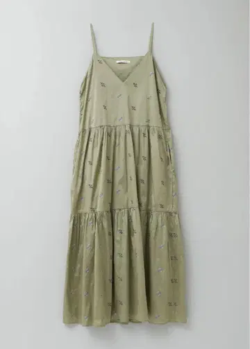 자수 장식 올리브 그린 원피스 ne Quittez pas (누키테파)