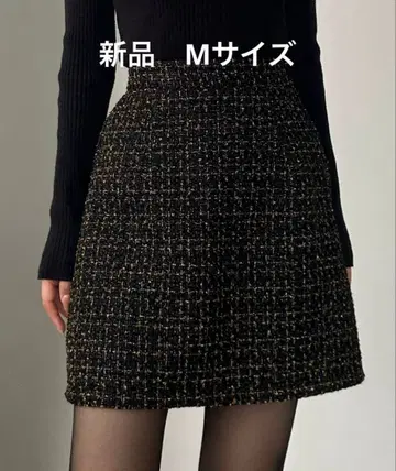 루엘레 라메 팬시 트위드 미니 스커트