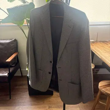 하운드투스 체크 패턴 테일러드 자켓 Hush Puppies