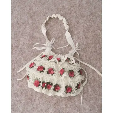 메리제니 크로셰 티어드 미니백 숄더백 프릴 크로 셰 뜨개질