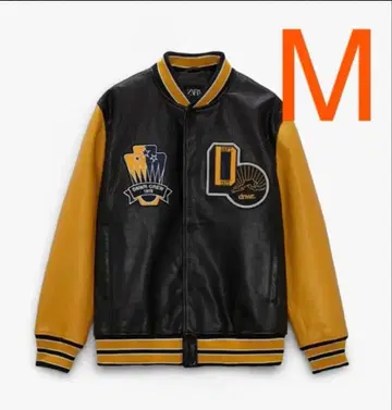 ZARA 올 가죽 스타디움 자켓 봄버 자켓 M 사이즈