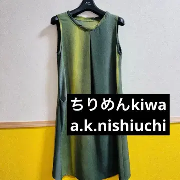 크레이프 원단 드레스 키와 슬리브리스 원피스 a.k.nishiuchi