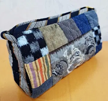 핸드메이드 빈티지 원단과 카스리의 패치워크 파우치