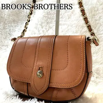 브룩스브라더스 브라운 가죽 숄더백 골든 플리스