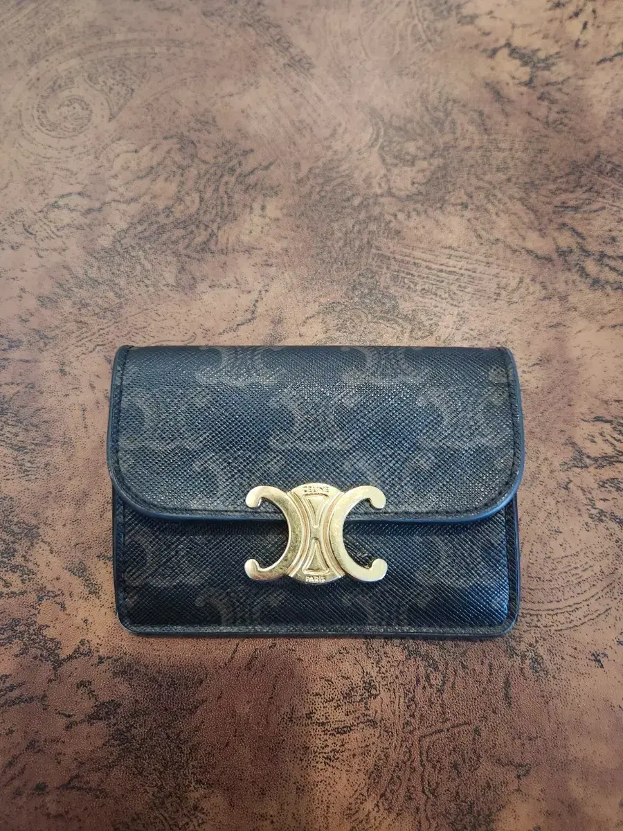 Seline Triomphe Canvas Flap Card Holder