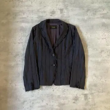 Leilian 레리안 레이스 스트라이프 네이비 자켓