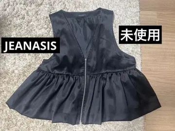 JEANASIS 새틴 페플럼 ZIP 베스트 프리 사이즈