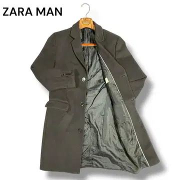 ZARA MAN 블랙 롱 코트 L 모드 고급 가을/겨울 출퇴근 방한 슬림
