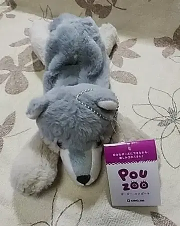 미사용 새상품 택 포함 KING JIM 봉제 인형 펜 파우치 ( 늑대 )