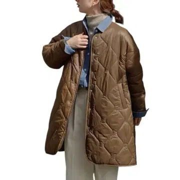 새상품급 ZOOTIE 에어리 나일론 퀼팅 코트 브라운 M