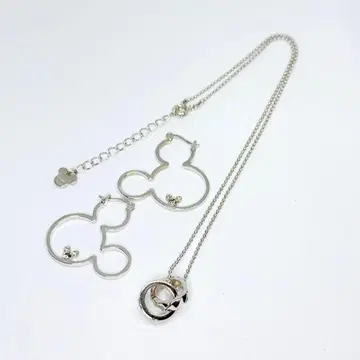 미키마우스 더블 링 펜던트와 귀걸이 세트