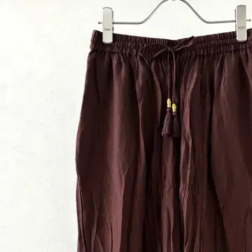 DRESKIP 와이드 팬츠 허리밴딩 포켓 부착 심플 루즈핏