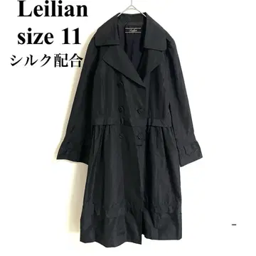새상품급 [ Leilian 레리안 ] 실크 배합 플레어 트렌치코트 블랙
