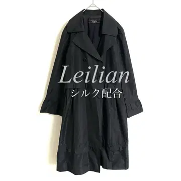 새상품급 [ Leilian 레리안 ] 실크 배합 플레어 트렌치코트 블랙