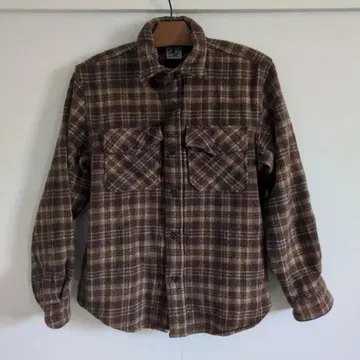 플란넬 긴팔 셔츠 브라운 계열 체크