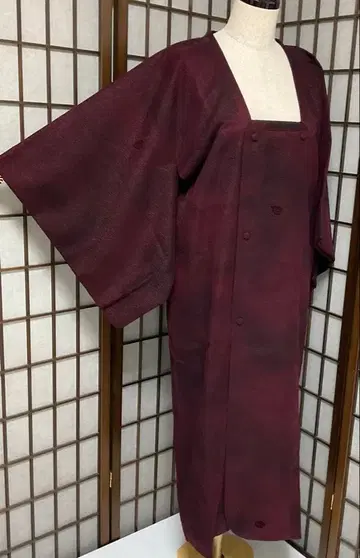 C262 순수 실크 겨울용 비로드 륜나 코트 롱 기모노