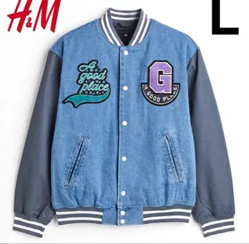 H&M 바시티 자켓 L 사이즈 데님풍